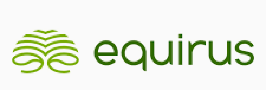 Equirus logo with a stylized green abstract tree design next to the word 'equirus' in green lowercase letters.